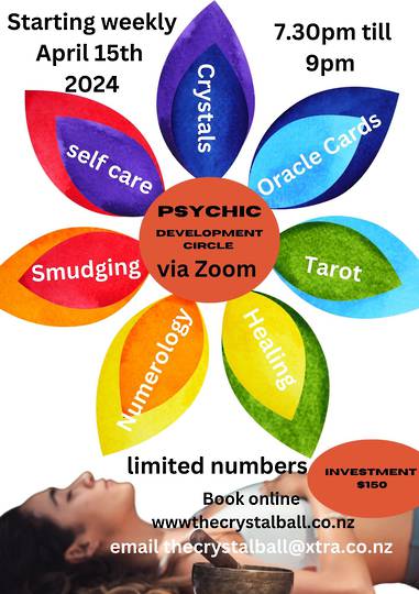 6 Week Psychic Development Circle via Zoom starts April 15th 2024